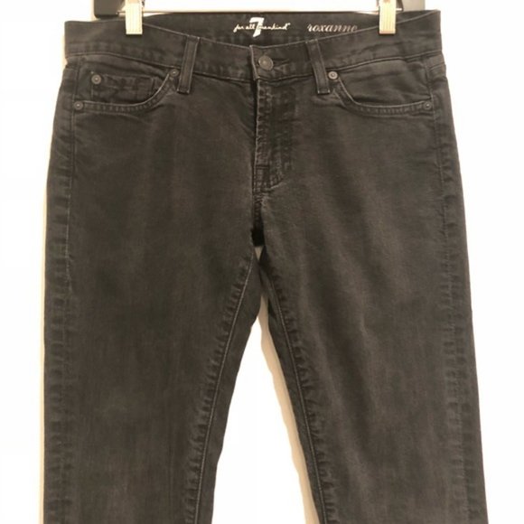 7 for All Mankind Jeans Women Black Roxanne Straight Leg Sz 28 #185 - Picture 3 of 8